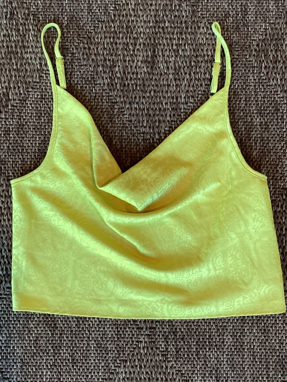 Out from Under by Urban Outfitters Chartreuse Jacquard Print Tank Top - Medium
